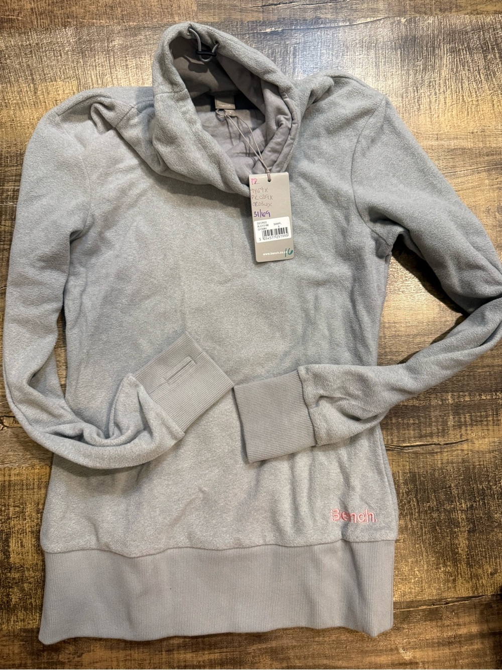 Sold -  Gray Fleece Hooded Pullover